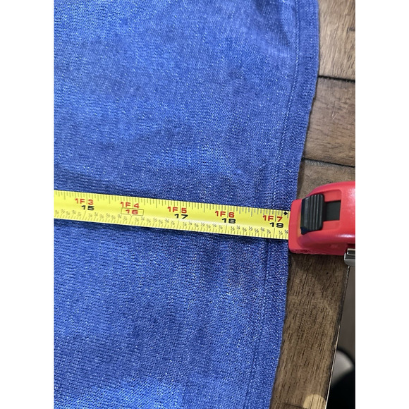 Talbots Knit Sweater Top 100% Linen Blue Tied 3/4 Sleeves Womens Sz M Minimalist - Picture 8 of 9